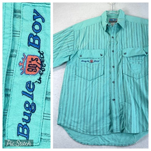 緑縞 80s makers broad stripe button down Green stripe 80s makers broad stripe button down Other